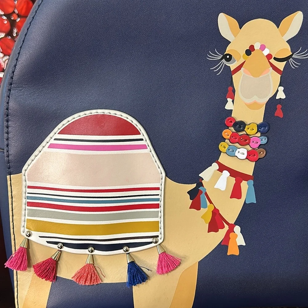 Kate Spade Navy Camel Small Leather Backpack - Picture 3 of 17